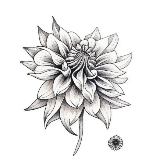 Dahlia Flower tattoo design idea