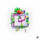 cross with points with chain link a strawberry a flower garden a cancer ribbon and bible verse psalm 91:1  tattoo design idea