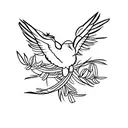 Olive Branch mockingbird using negative space  tattoo design idea