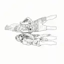 a family posing in front of a fountain tattoo design idea