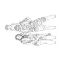 a family posing in front of a fountain tattoo design idea