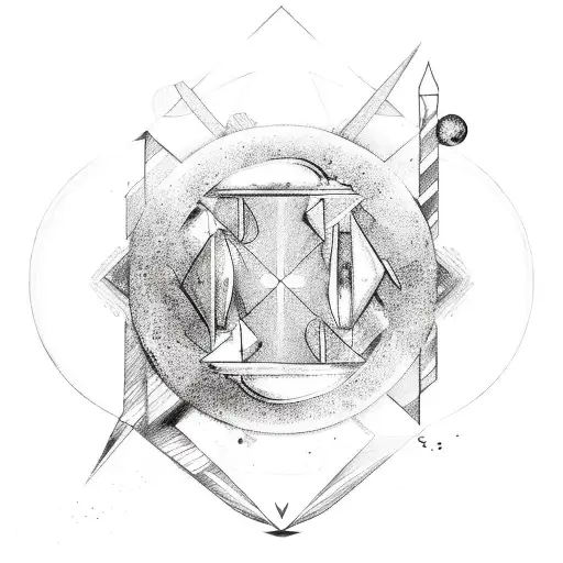 Gemini symbol mixes with Aquarius symbol tattoo design idea