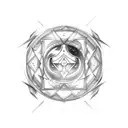 Gemini symbol mixes with Aquarius symbol tattoo design idea