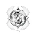 Gemini symbol mixes with Aquarius symbol tattoo design idea