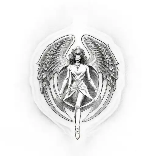 platinum angel from magic the gathering  tattoo design idea