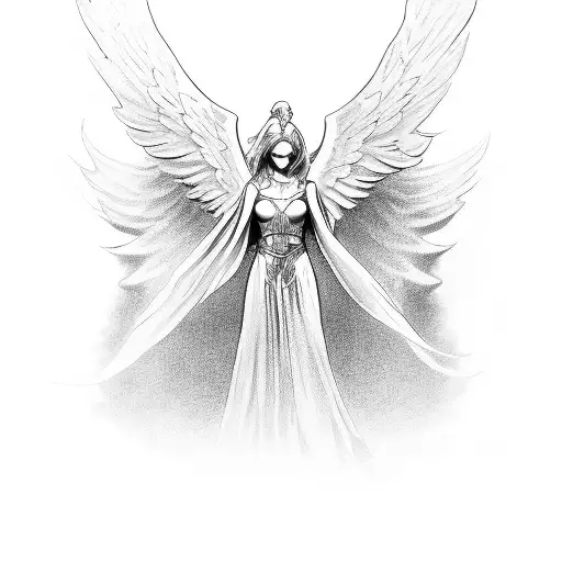 platinum angel from magic the gathering  tattoo design idea