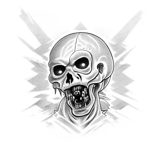 two zombies guarding an open door one of them on the right and the other on the  tattoo design idea