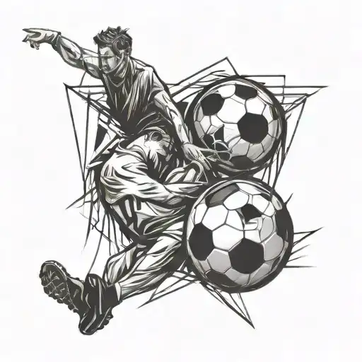 An abstract design representing the bond between family and soccer tattoo design idea