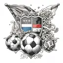 A symbolic tattoo representing the father's love for his family and soccer, with elements of the Italy and Canada flags tattoo design idea