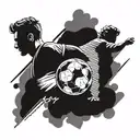 A tattoo design featuring the names Franco, Alessandro, and Giulia intertwined with soccer elements, representing the client's love for their family and passion for the sport tattoo design idea
