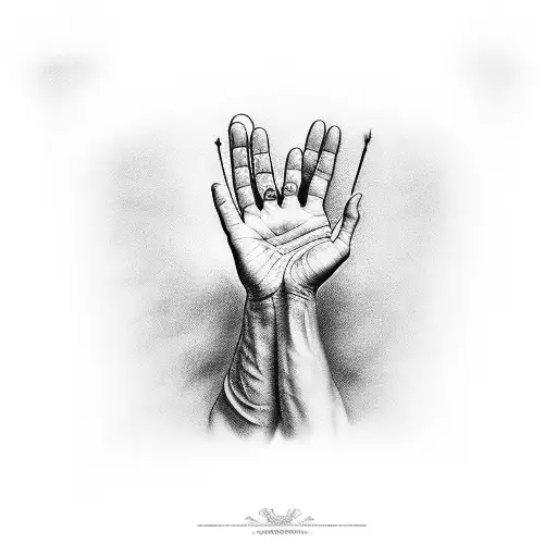 Hands of God touching Humanity tattoo design idea