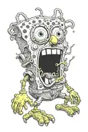 cursed spongebob tattoo design idea