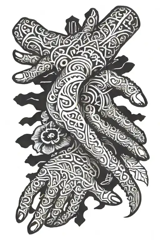 hands and strong  tattoo design idea