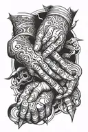 hands and strong  tattoo design idea