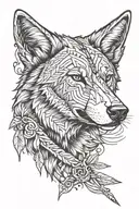 wolf and arrow piercing tattoo design idea