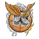 basketball with wings tattoo design idea