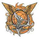 basketball with wings tattoo design idea