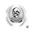 skull charro playing accordion full body tattoo design idea