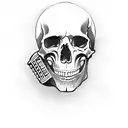 skull charro playing accordion full body tattoo design idea