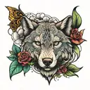 Ross UND wolf tattoo design idea