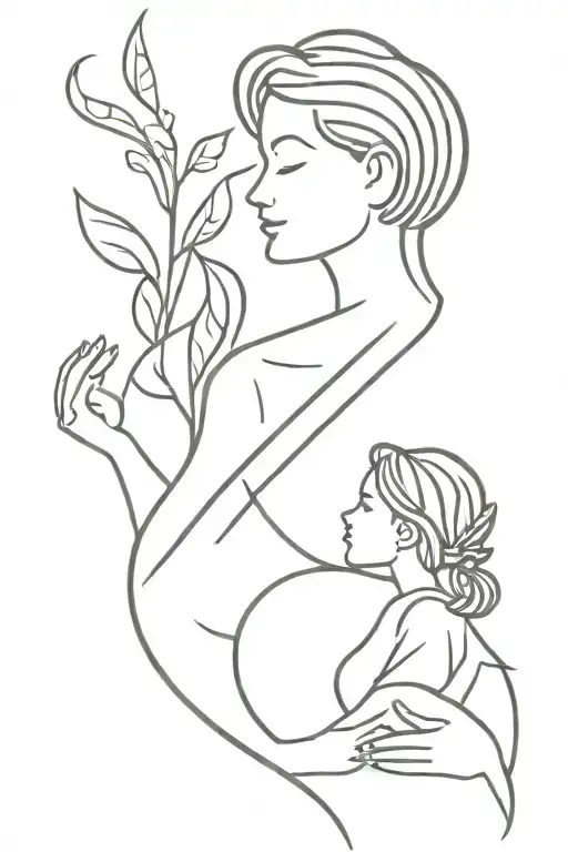 mother daughter tattoo design idea