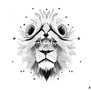 lion king with sun  tattoo design idea