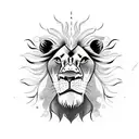 lion king with sun  tattoo design idea
