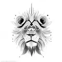 lion king with sun  tattoo design idea
