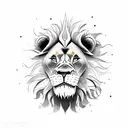 lion king with sun  tattoo design idea