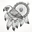 Goshawk inside a dreamcatcher tattoo design idea