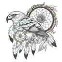 Goshawk inside a dreamcatcher tattoo design idea