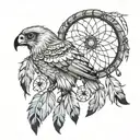 Goshawk inside a dreamcatcher tattoo design idea