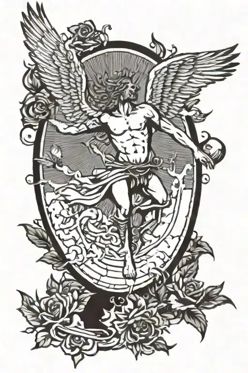 Falling icarus falling from the sun tattoo design idea