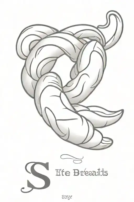 breads croissant alphabet s&y tattoo design idea
