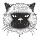 angry fat persian cat face tattoo design idea