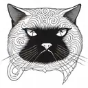angry fat persian cat face tattoo design idea