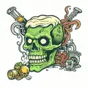 zombie beer tattoo design idea