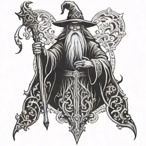 wizard tattoo design idea