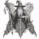 wizard tattoo design idea