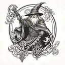 wizard tattoo design idea