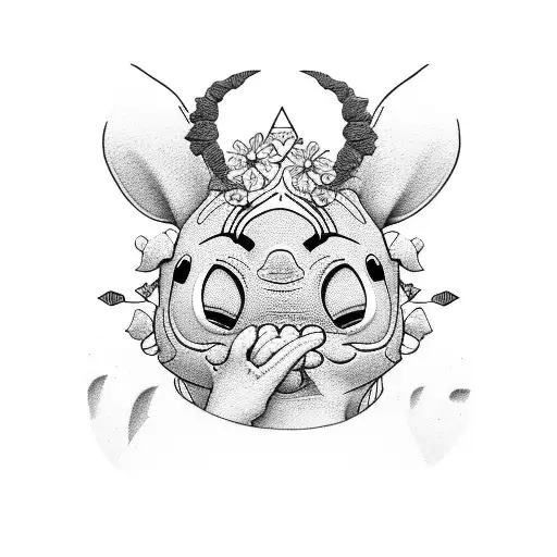 Stitch escrito aloha tattoo design idea