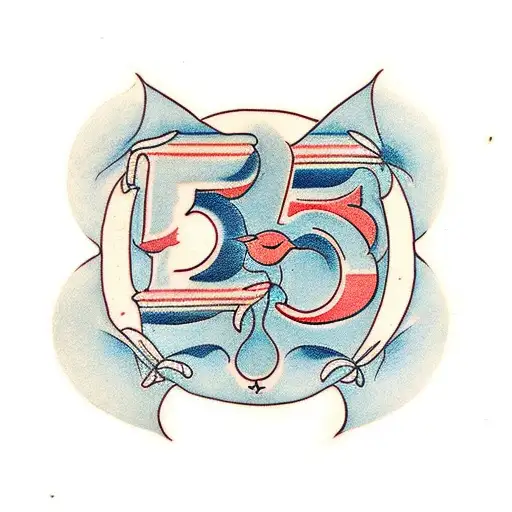 number 5 and 3 tattoo design idea