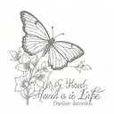 "as hard as it is life is beautiful" with a animal or butterfly going along the quote  tattoo design idea