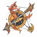 sagittarius constellation with arrow tattoo design idea