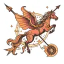 sagittarius constellation with arrow tattoo design idea