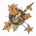 sagittarius constellation with arrow tattoo design idea