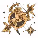 sagittarius constellation with arrow tattoo design idea