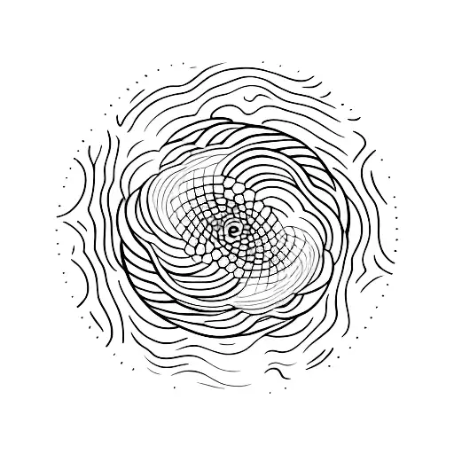 Enzo circle with a touch of japanese clouds and waves tattoo design idea