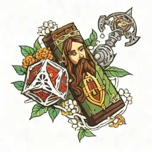 Christ , my daughter, dnd dice tattoo design idea