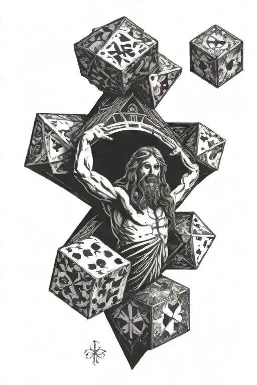 Christ , my daughter, dnd dice tattoo design idea